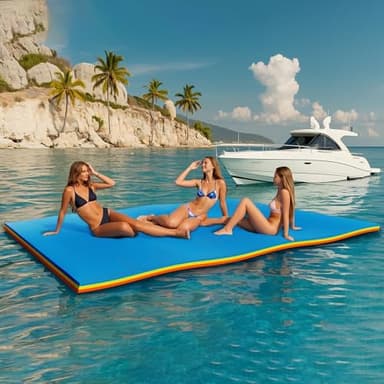 6'/9'/12'/Lily Pad Floating Mat, Tear-Resistant Floating Water Pad, Floating Water Mat for Recreation Pool, Beach, Lake (Blue, 6FT)