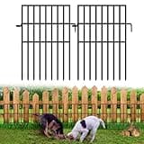 FOKEP Animal Barrier Fence, 25 Panels No Dig Fence for Dogs, 17in(H) X 27ft(L) Dog Digging Fence Barrier, 1.25in Spike Spacing Rustproof Metal Decorative Fences Blocker for Outdoor, Yard, Patio