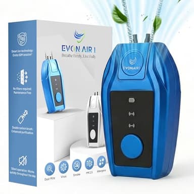 Portable Air Ionizer with 50M Ions/cm³ | Filterless Air Purifier for Travel | Personal Air Purifier Small | Wearable Necklace, No Maintenance, 500mAh Rechargeable, 75Hr Runtime, CE ROHS FCC Certified