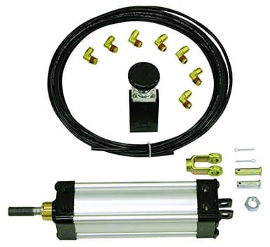 Buyers Products TGC25006VSPK Tailgate Cylinder Kit, Clevis Mount Pneumatic Cylinder, Tubing & Fittings, 6 Stroke, 2.5 Bore, Dump Truck Accessories, Black