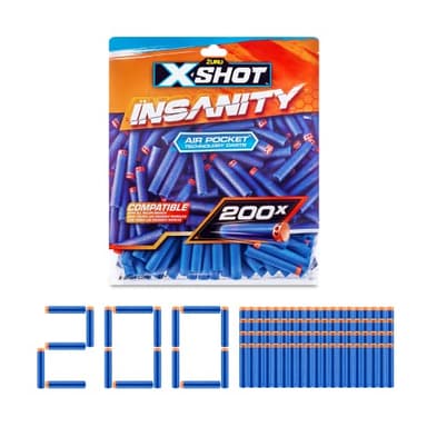 XSHOT Insanity 200 Dart Refill Pack by ZURU, Compatible with XSHOT and Other Brands, Blaster Outdoor Toys