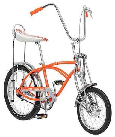 Schwinn Orange Krate Classic Sting-Ray Bike, 20 Inch Bike for Kids Ages 6 and Up or Adults, Iconic Vintage Design, Steel Frame and Springer Fork, Fenders, Single Speed, Rear Coaster Brake
