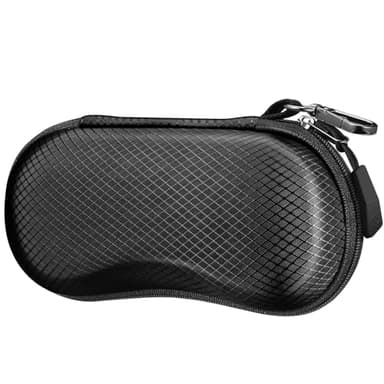FINTIE Sunglasses Case, Hard EVA Shell Shockproof Sport Glasses Case with Metal Carabiner Travel Zipper Eyeglasses Holder, Black