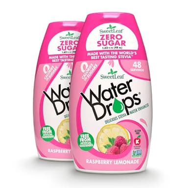 SweetLeaf Water Drops, Raspberry Lemonade – Sugar-Free Water Enhancer Drops, Stevia & Monk Fruit Sweetener Water Flavoring, 1.62 Fl Oz (Pack of 2)