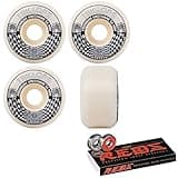 Triclops Skateboard Wheels Vertigo 56mm 99A White with Bones Reds Bearings
