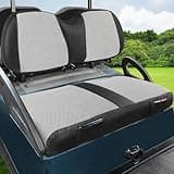 MOSNAI Club Car Precedent Seat Covers, Golf Cart Seat Covers for Club Car Precedent OEM Ordinary Seat, Breathable Polyester Mesh Cloth and Leather Combination Appearance, No Need Detaching Armrests