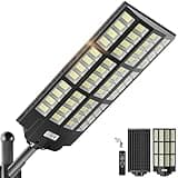 9800W Solar Street Lights Outdoor - Wide Angle Solar Lights Outdoor Motion Sensor, Commercial Parking Lot Light Dusk to Dawn, 7000K LED Street Light IP66 Waterproof with Remote Control