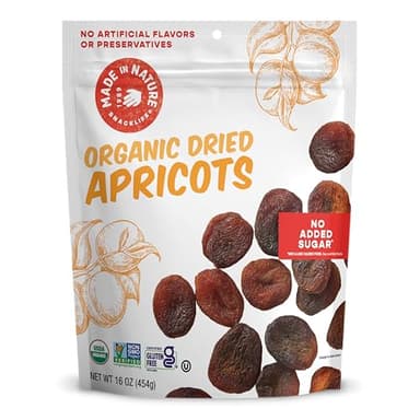 Made In Nature Organic Dried Apricots, 16 Ounce (Pack of 1) – Vegan Snack, Non-GMO, Unsulfured, Gluten Free, Kosher