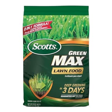 Scotts Green Max Lawn Food - Lawn Fertilizer for Grass Plus Iron Supplement, 5,000 sq. ft., 16.67 lbs.
