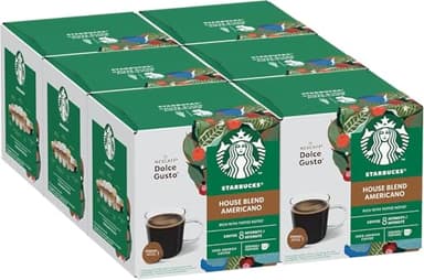 Starbucks Americano House Blend Medium Roast Coffee Pods by NESCAFÉ Dolce Gusto (Pack of 6, Total 72 Pods)
