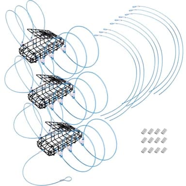 A1FISHER Crab Traps with Galvanized Steel Mesh with 6 Blue Loops 3PCS for Dungeness, Rock Crab