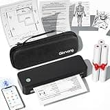 Gloryang Inkless Portable Printer for Travel, Wireless Thermal Printer Supports 8.5 x 11 Inch US Letter Size, Bluetooth Machine Includes Carry Case and 3 Rolls of Thermal Paper Kit, Black