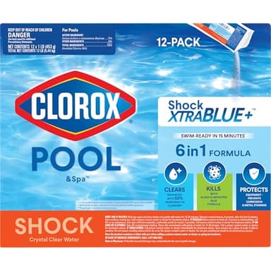 Clorox® Pool&Spa™ Shock XTRABLUE® Plus, Kills Bacteria & Algae in Swimming Pools, Swim-Ready in 15 Minutes, (12-Pack)