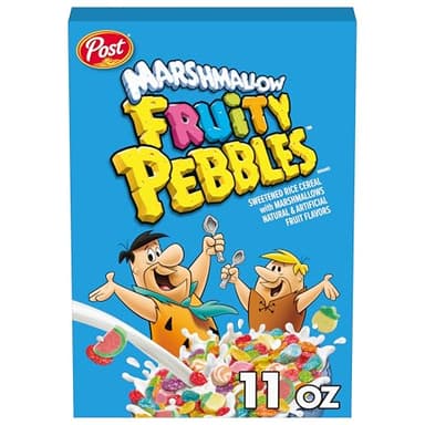 Marshmallow Fruity PEBBLES Breakfast Cereal for Kids, Gluten Free, Made with Sweetened Puffed Rice, 11 oz