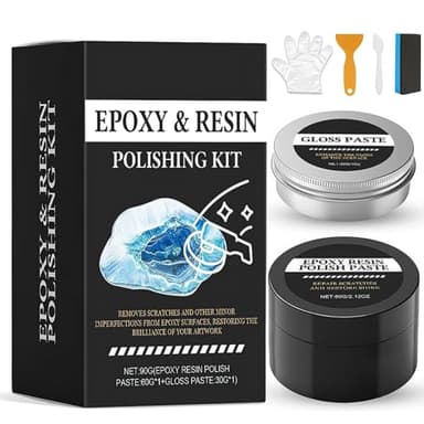 Epoxy Resin Polishing Kit, Premium Epoxy Resin Polishing Compound for Scratch Removal, Sanding for Jewelry, Metal & Stone Countertops - Restore Shine