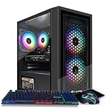 STGAubron Gaming PC Computer Desktop, Radeon RX 560 4G GDDR5, Intel Core i5 3.2G up to 3.6G, 16G RAM, 512G SSD, 600M WiFi, BT 5.0, RGB Fan x 3, RGB Mouse Pad, Windows 10 Home