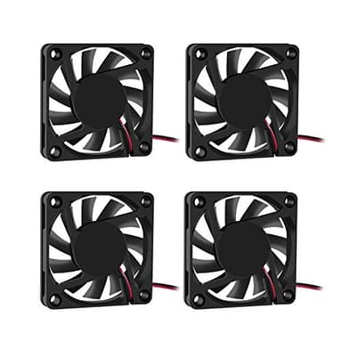 Dorhea Fan 60x60x10 mm DC 12V 6010 Brushless Cooling Fan, Replacement Ball Bearing 60mm Fan for Cooling DIY PC Computer Case Fan - 2 Pin Case Fan (Pack of 4Pcs)