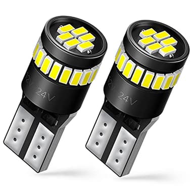 AUXITO 194 LED Bulbs for License Plate Light 168 175 2825 W5W T10 24-SMD 3014 Chipsets 6000K White for Car Dome Door Map Dash Courtesy Cargo License Plate Lights, Pack of 2