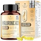 ThrivyThystle 19-in-1 Hyaluronic Acid Capsules - Hylunaric Acid 1200 mg, with Collagen Peptides, Vitamin C, Phytoceramides - for Skin, Eyes, Gastrointestinal, Bones & Joint Lubrication (1 Pack)