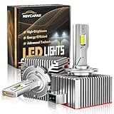 NOVCAPAR D1R D1S LED Bulb,120W High Power,24000LM +600% Brightness,6500K Cool White,High and Low Beam,Plug and Play,D1S LED Bulbs Canbus Error Free,Fog Light Bulbs
