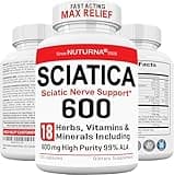 Sciatica Supplement with 600 mg Alpha Lipoic Acid - Maximum Strength ALA Sciatic Nerve Support for Feet, Hands, Fingers, and Legs - Ultra Potent 18-in-1 Natural Nerve Vitamins - 120 Capsules