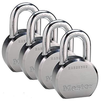 Master Lock - (4) High Security Pro Series Keyed Alike Padlocks w/8 Keys, 6230NKA-4 w/BumpStop Technology