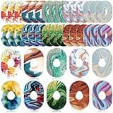 Siifert 30 Pack Adhesive Patch CGM Tape Breathable Patches Pre Cut Adhesive Tape Stickers Sensor Covers, 10 Swirl Styles(Compatible with Dexcom G7)