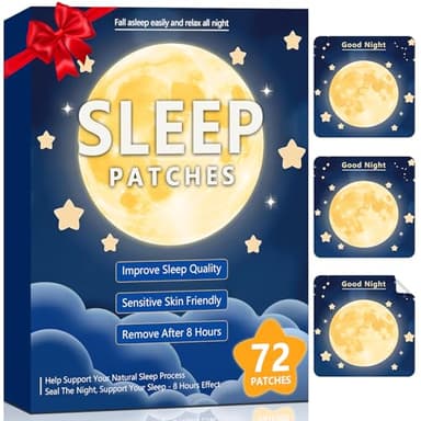 Kensem 72 Sleep Patches for Adults Extra Strength, Natural Sleep Patch with Valerian & Melatonin, Sleeping Patches for Women & Men, Easy to Use that Last All Night, Wake Up Refreshed