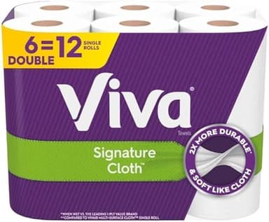 Viva Signature Cloth Paper Towels, 6 Double Rolls 12 Single Rolls, 94 sheets per roll
