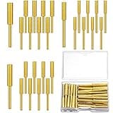 Chumia 30 Pcs Diamond Chainsaw Sharpener Stone Bit High Hardness Chainsaw Sharpening Titanium Plated Wheels Grinding Tool for Electric Chain Saw Jewelry Stone, 5/32, 3/16, 7/32 Inches (Gold)