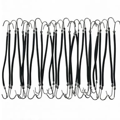 IUAQDP 36 Pieces Elastic Hair Ties with Hook Clips - Ponytail Holders, Rubber Bungee Hair Bands for Thick Hair Styling for Women and Girls, Black