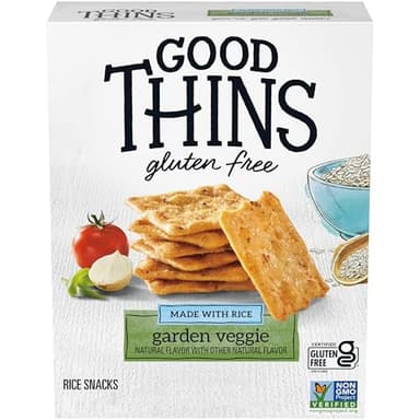 Good Thins Garden Veggie Rice Snacks Gluten Free Crackers, Snack Crackers, 3.5 oz