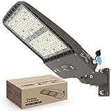 YARBO 320W LED Parking Lot Light 300W 280W Tunable, 5000K, 51200LM 160LM/W Parking Lot Light, Dimmable LED Shoebox Light, Dusk to Dawn Photocell, [1500W HPS Eqv] 100-277V, Arm & Slip Fitter in 1 Mount