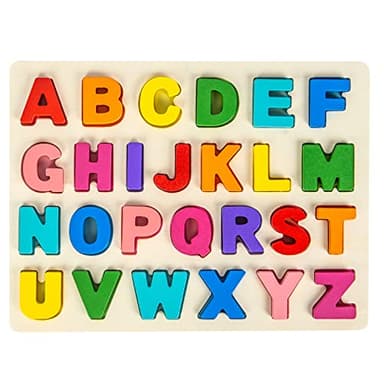 Attmu Alphabet Puzzles Wooden Puzzles for Toddlers Toy, Shape ABC Puzzle Alphabet Learning Toys Preschool Educational Toys Gift for Girls Boys