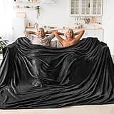 BEDELITE Big Fleece Blanket - 120" x 120", Super Soft Fluffy, Oversized King Size for Bed, Couch, Camping, Fits Whole Family, Black
