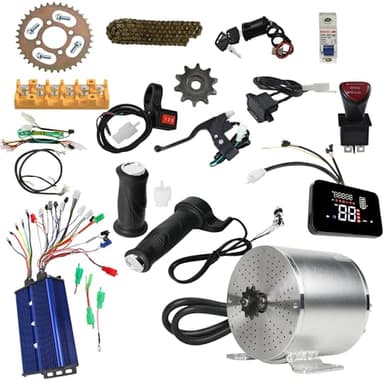 Kemblawolf MY1020 72V 3000W Brushless Motor & Controller Kit | High-Speed Motor for Electric Bicycles, E-Bikes, Go-Karts, ATVs |420 37T Sprocket & Chain, LCD Display, Reverse Switch