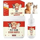 Pet Eye Drops And Wipes for Dogs and Cats Vet-Recommended Dog Eye Infection Treatment to Soothe Eye Infection Allergy, Relieve Dry Eyes Pink Eyes, Dog Tear Stain Cleaner-Drops 60 ML + Wipes 120 Pcs
