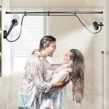 DEVA Dual Shower Head for Couples, Double Shower System for Two People, 6+3 Adjustable Spray Modes-High Pressure Tandem Showerhead with 31.5~80.7" Extendable Rod / 78.7" Long Hose, Easy Install