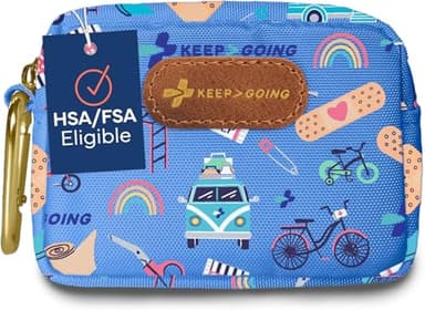 KeepGoing Small Travel First Aid Kit Kids – 60 Pc. Mini First Aid Kit for Purse, Diaper Bag, & Backpack with Latex-Free Bandages – 4 Oz., & 4.5 x 3.5 x 2 in, TSA-Approved