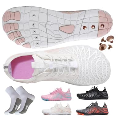 AddBili Barefoot Grounding Shoes for Men & Women with Solid Pure Copper Screws and Metal Fabric Insole, 2 Pairs Grounding Socks | Secure | Effective and | Comfortable- W40