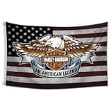 LCFhome Banner Flag Compatible with Harleys Flag Motorcycle Davidson Banner (3x5ft,Heavy Duty, Durable 150D Polyester) Brass Grommets Banner For Outdoor Room Man Cave/Garage
