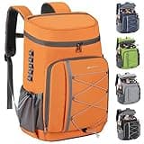 Maelstrom 35 Can Backpack Cooler Leakproof,Insulated Soft Cooler Bag,Beach / Camping Cooler,Ice Chest Backpack for Travel, Grocery Shopping,Kayaking,Fishing,Hiking,Orange