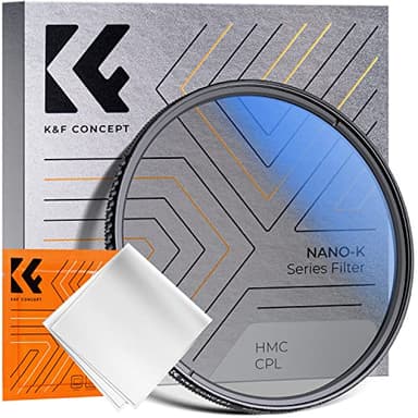 K&F CONCEPT 82mm Circular Polarizer Filter Ultra-Slim 18 Multi-Coated Optical Glass Circular Polarizing Filter for Camera Lenses with Cleaning Cloth (K Series)