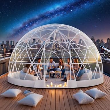 UILMLIO Outdoor Garden Dome Igloo Bubble Tent, 12ft Outdoor 4-7 Person Bubble Tent, Thickened PVC Cover, Dome House Camping Tent