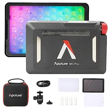 Aputure MC Pro RGBWW On Camera Video Light,5W High Brightness 1585 Lux at 0.5m,2000-10000K Adjustable Magnetic Attraction and IP65 Weatherproo for Photography,Videographer