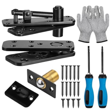 Hidden Pivot Hinge 570LBS Heavy Duty Door Hinges 360 Rotation Invisible Hinges Hidden Pivot Hinge Hardware for Bookcase, Secret Concealed Shelf Doors(Includes Hardware Kit)