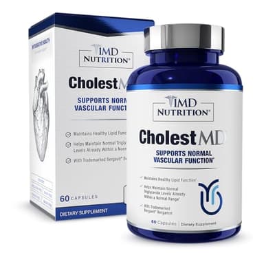 1MD Nutrition CholestMD with Olive Leaf Extract, Bergavit, Niacin, Garlic | 60 Capsules