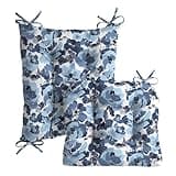 Arden Plush Indoor/Outdoor Rocking Chair Cushion Set, 18 x 20, Water Repellent, Fade Resistant, Tufted Cushion for Rocking Chairs 18 x 20, Blue Garden Floral