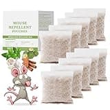 FEARLEFT Mouse Repellent Pouches,10 Pouches Rodent Mice Rats Pests Repellent Mouse Deterrent Indoor & Outdoor, Natural Peppermint Oil for Rodents Pests Use in Car,House,RV,Boat,Garage,Shed,Cabin