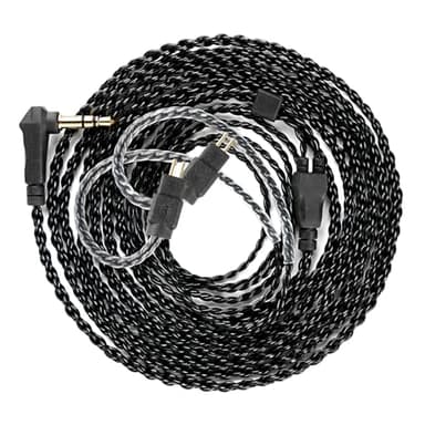 EZ EAR 2M 2pin IEM Cable,2-Meter Long Earbud Cords with Silver-Plated Headphone Extension Cable Compatible with Moondrop CHU II,for Truthear Hexa/Zero/Pure,KZ ZST/ZST-X/AS10 (Black, 2PIN 3.5MM)